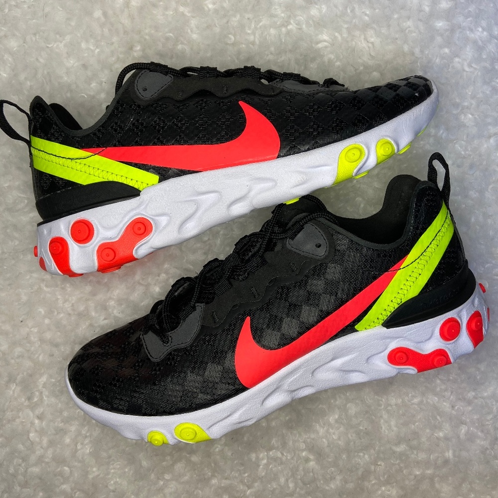 Nike React Element 55 "Checkered Crimson Volt"